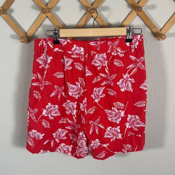 Joie High Waisted Cuffed Floral Linen Blend Shorts 6 - Picture 6 of 9